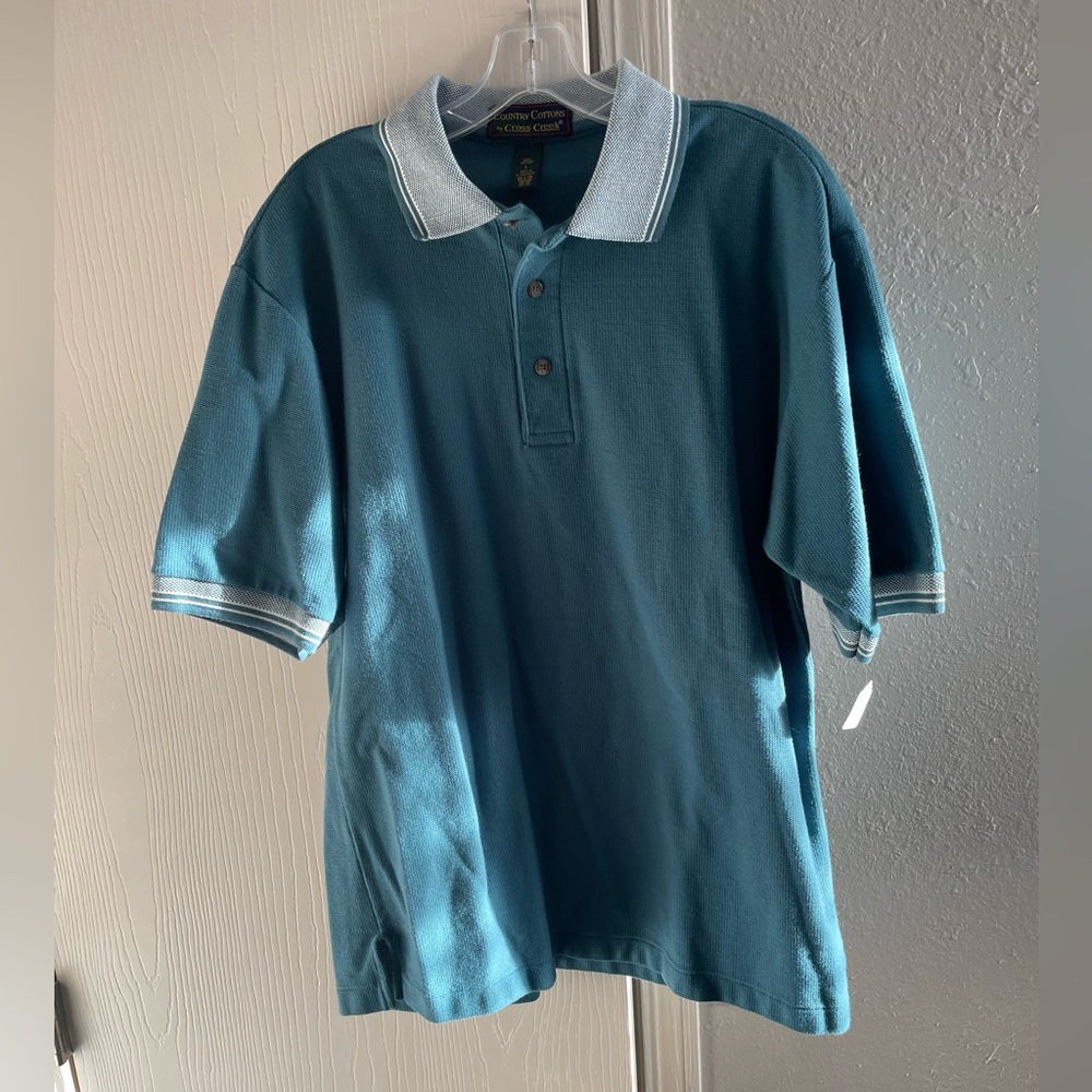 Vintage 80s polo Country Cottons turquoise